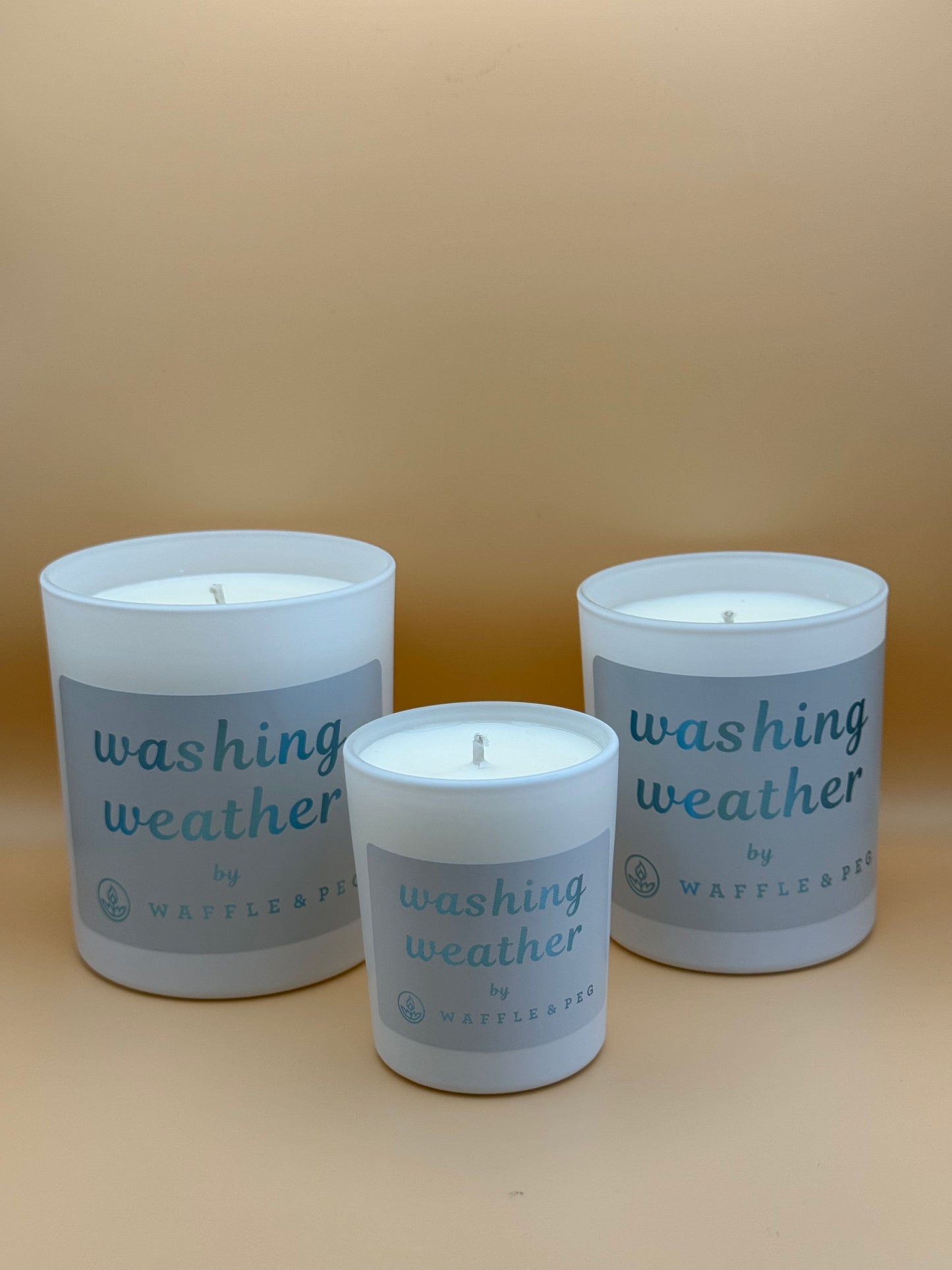 washing weather candle - white
