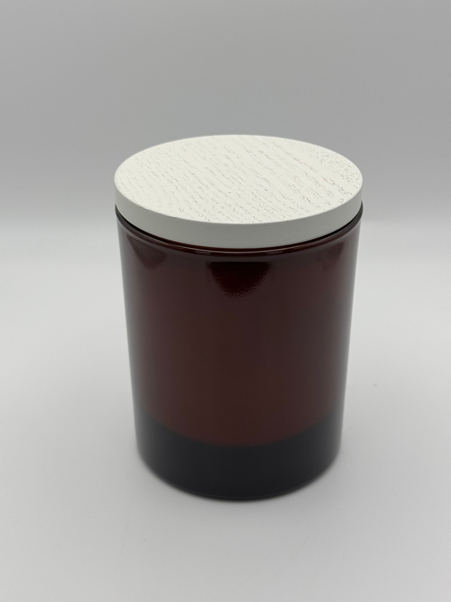 White wooden candle lid