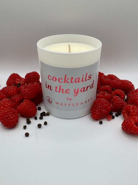 cocktails in the yard candle - white
